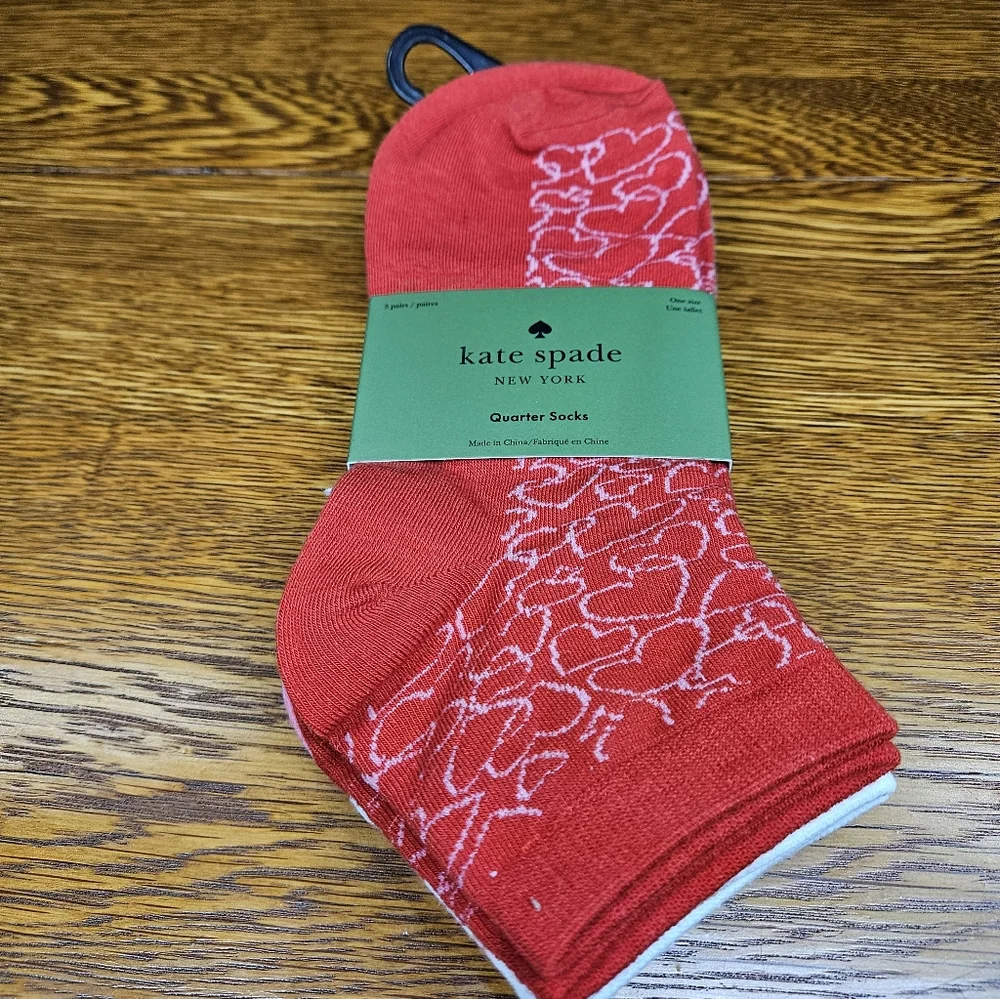 Kate Spade 3 Pack Quarter Socks NWT